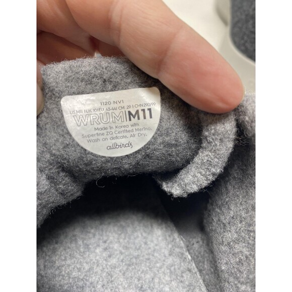 Allbirds Wool Runner-up Mizzle Shoes Mens Size 11 Gray Merino High Top WRUM - Picture 11 of 11